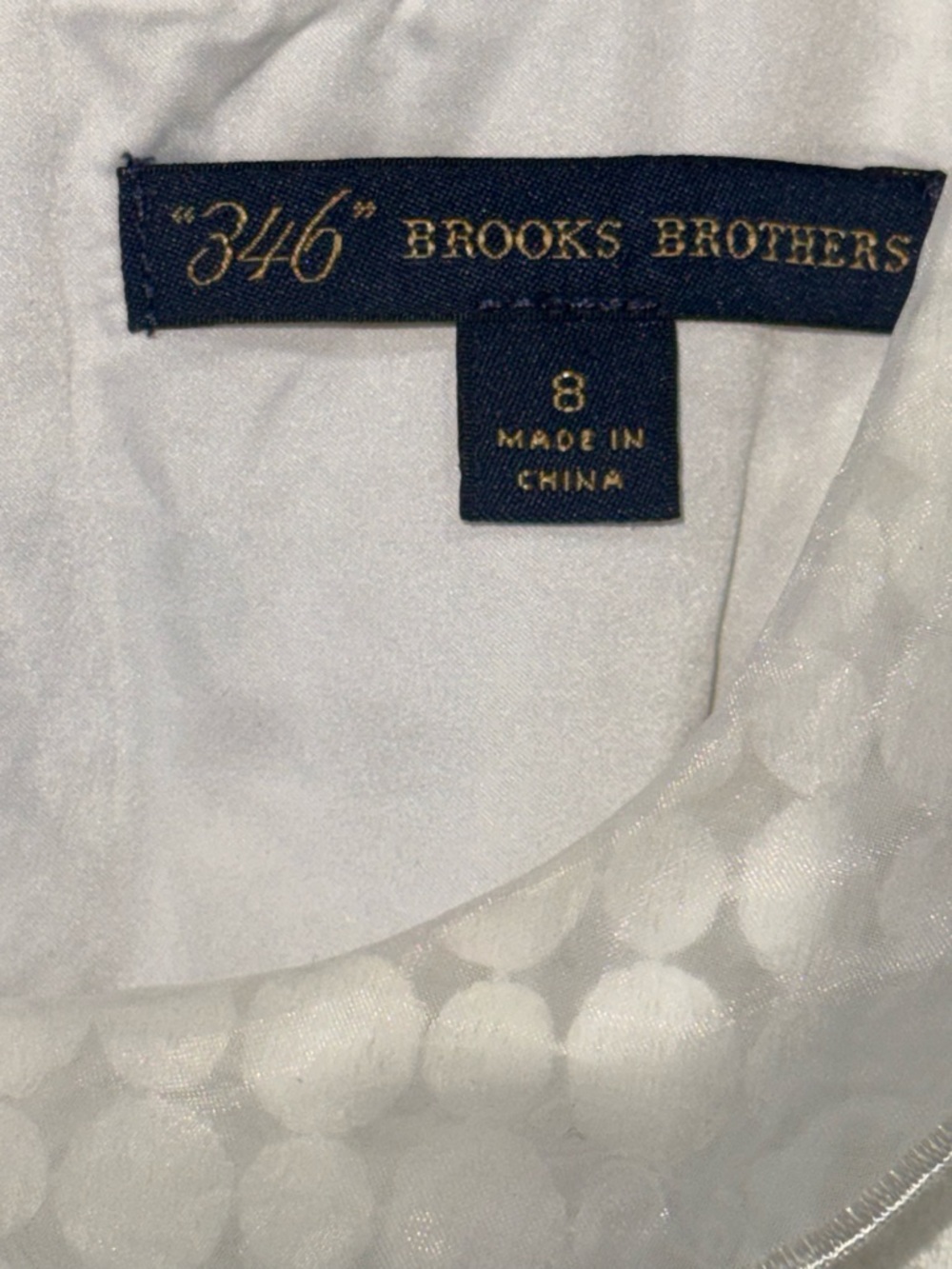 Brooks Brothers White Textured Dot Peter Pan Collar Camisole - Picture 7 of 9